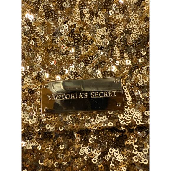 Victoria's Secret Sparkling Gold Sequin Clutch Christmas Parties Holidays - Picture 8 of 11